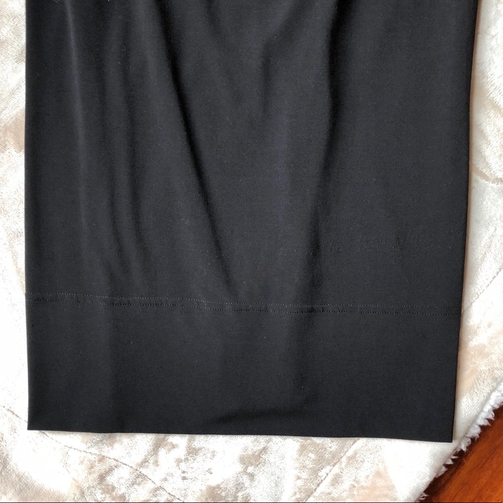 Fitted V Neck Long Sleeve Black Dress - Picture 2 of 3